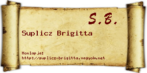 Suplicz Brigitta névjegykártya
